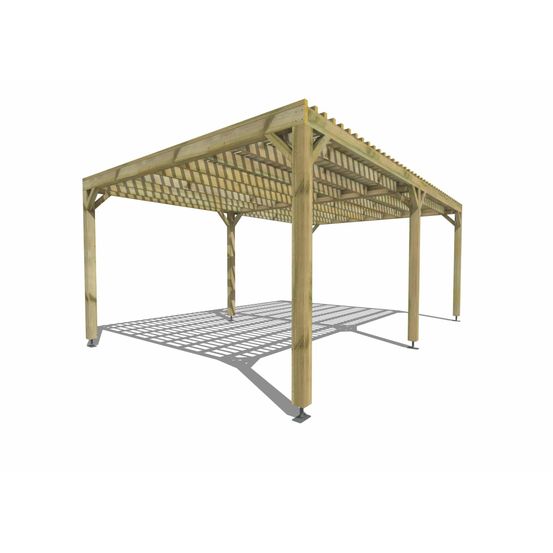 Pergola bois • 6m x 4m • indépendante • sens largeur • lattage bois • livraison comprise