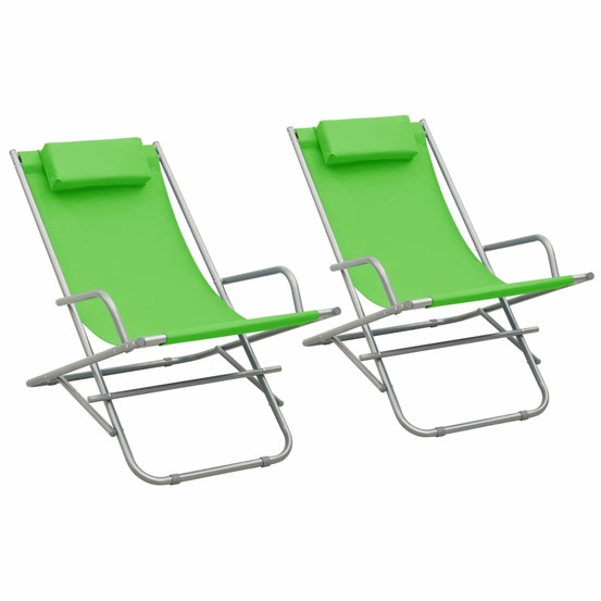 Chaises à bascule lot de 2 acier vert