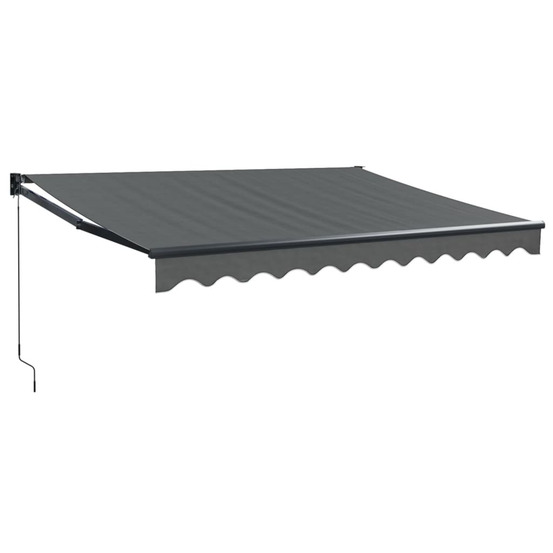 Auvent rétractable anthracite 3,5x2,5 m tissu et aluminium