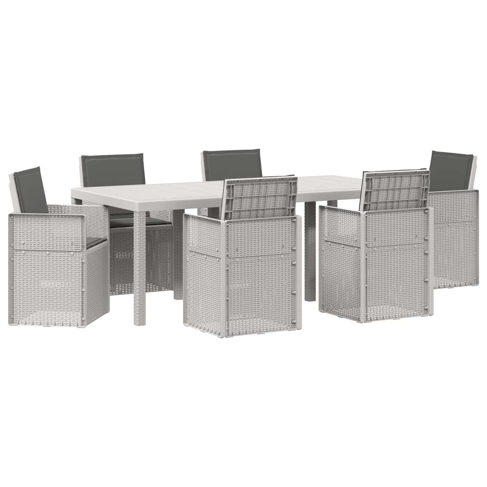 Ensemble de salle à manger pour jardin 7 pc blanc et anthracite