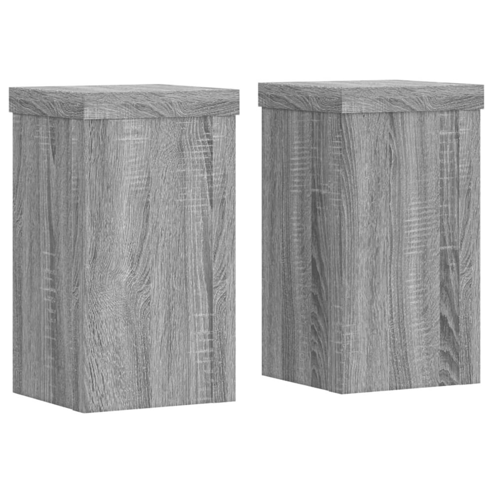 Support de plante 2 pièces sonoma gris 10 x 10 x 18 cm