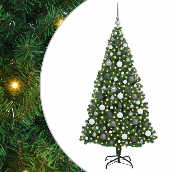 Sapin de noël artificiel vert 180 cm pvc, acier et plastique
