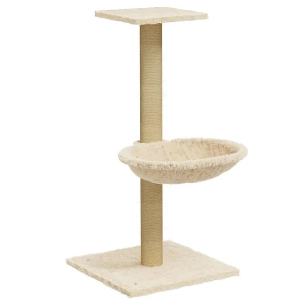 Arbre à chat avec griffoir en sisal crème 74 cm