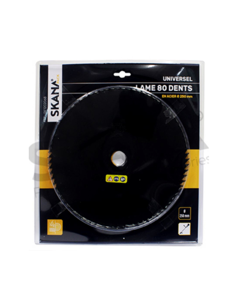 Lame en acier 80 dents ø : 255 mm alésage : 25,4 mm epaisseur : 1,9 mm pour débroussailleuses à partir de 35 cc.