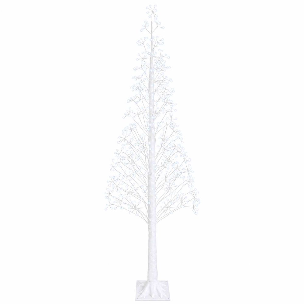 Sapin de noël lumineux blanc 25 x 25 x 240 cm plastique 688 led
