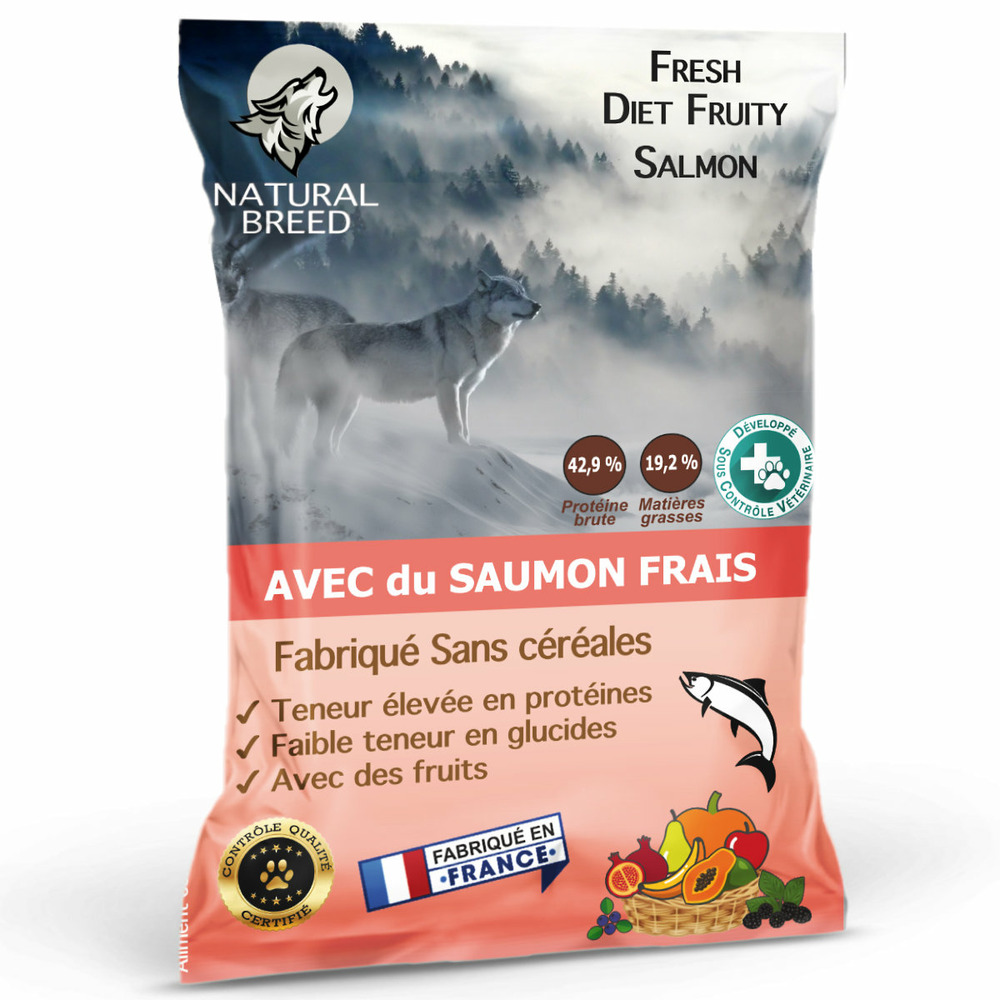 Fresh Diet Fruity Salmon (Saumon frais) - croquettes sans céréales chien adulte - 11,4 kg