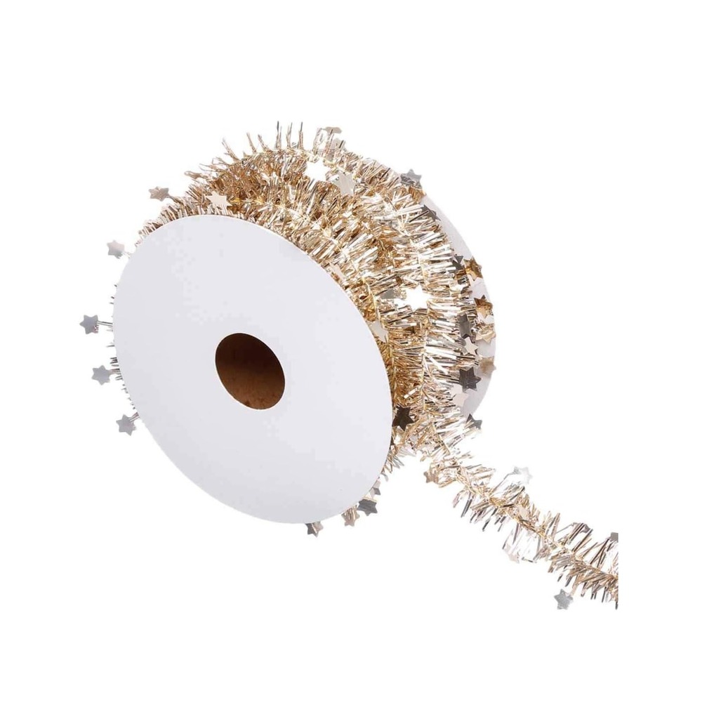 Rouleau guirlande de noel etoile 2 plis 3 m or
