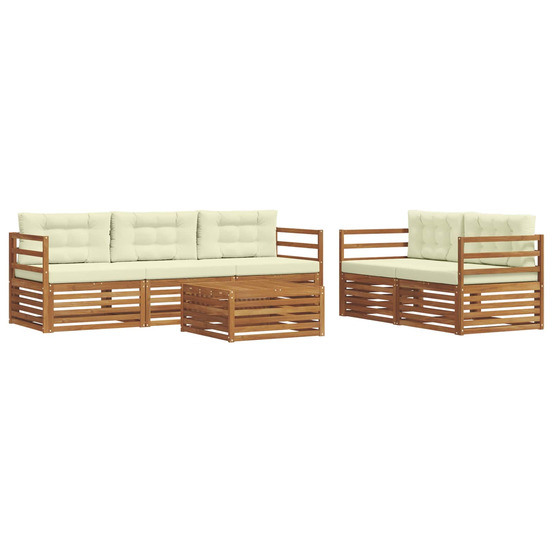 Ensemble de canapés d'extérieur 6 pcs naturel et crème