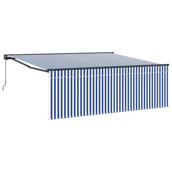 Auvent rétractable bleu et blanc 400 × 300 cm