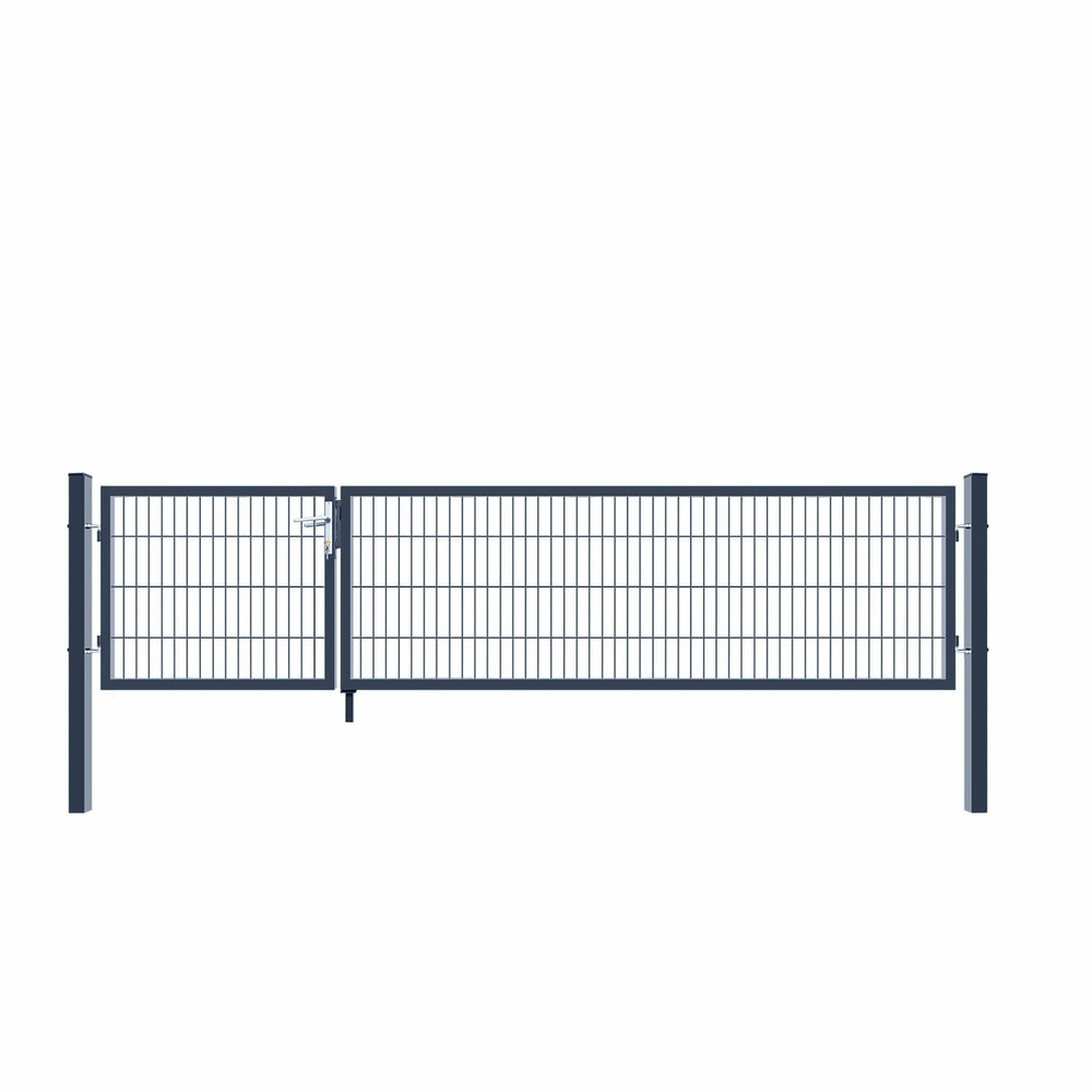 Home deluxe - portail de jardin aditus à double battant - anthracite, 80 x 350 cm - avec poignée, serrure, clés et verrouillage au