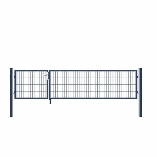 Home deluxe - portail de jardin aditus à double battant - anthracite, 80 x 350 cm - avec poignée, serrure, clés et verrouillage au