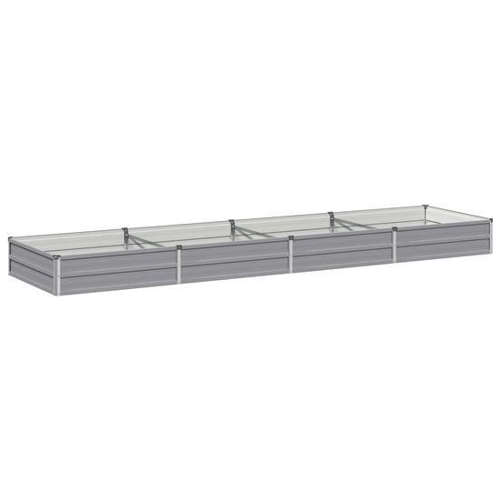 Jardin surélevé gris 320 x 80 x 24 cm acier laminé à froid