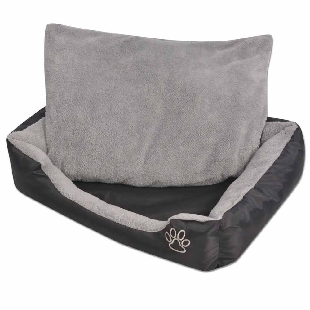 Lit pour chiens avec coussin rembourré taille m noir