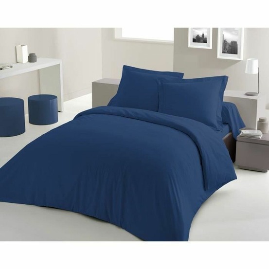 Parure de couette - 240x260 cm - 100% coton - bleu