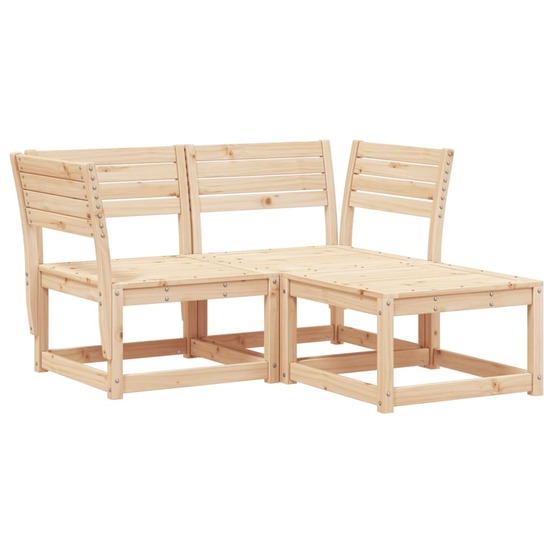 Salon de jardin 3 pcs bois de pin massif
