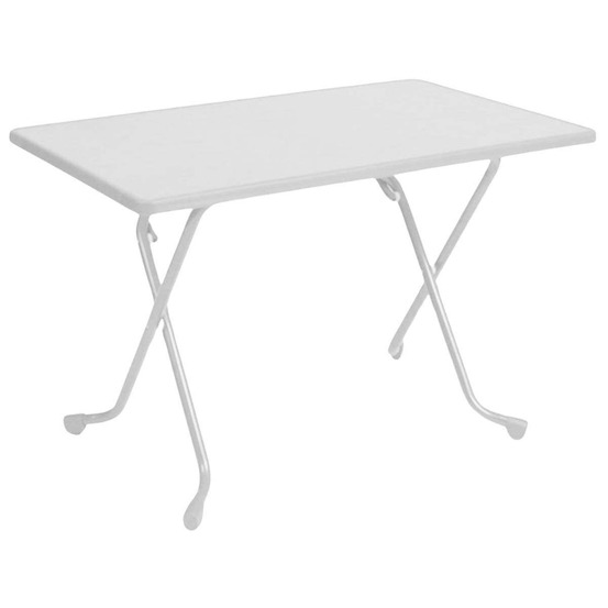 Table de jardin en acier 4 personnes en acier cola blanc