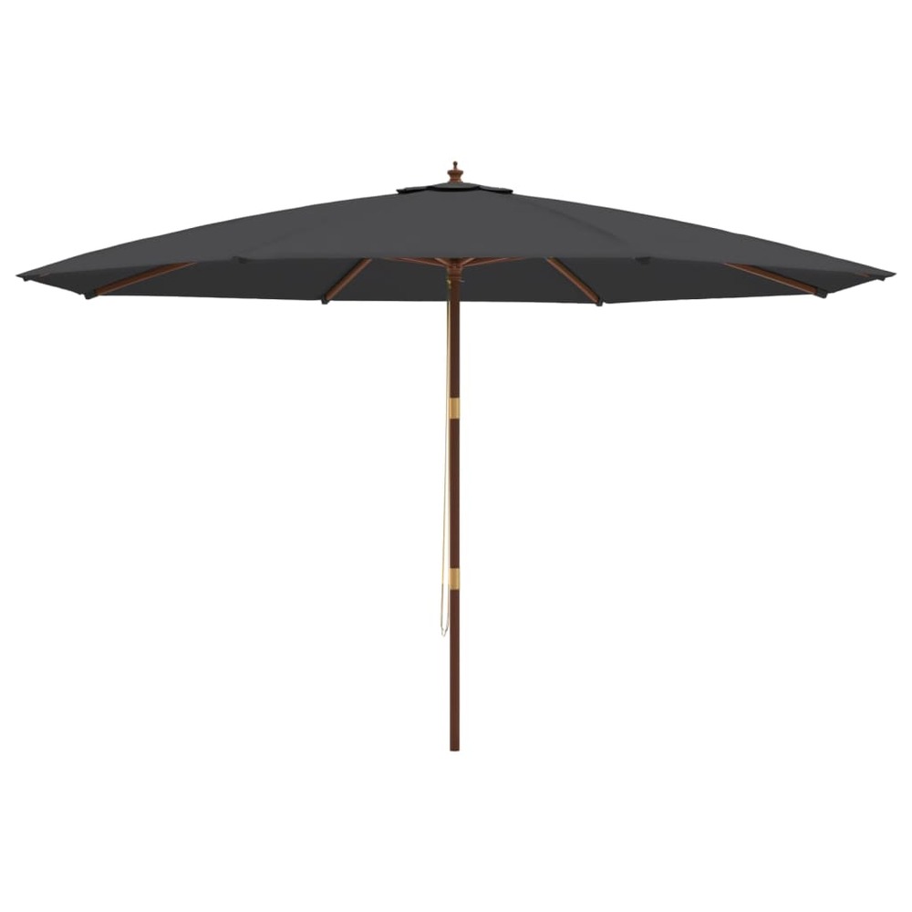 Parasol de jardin avec mât en bois 400 x 273 cm noir