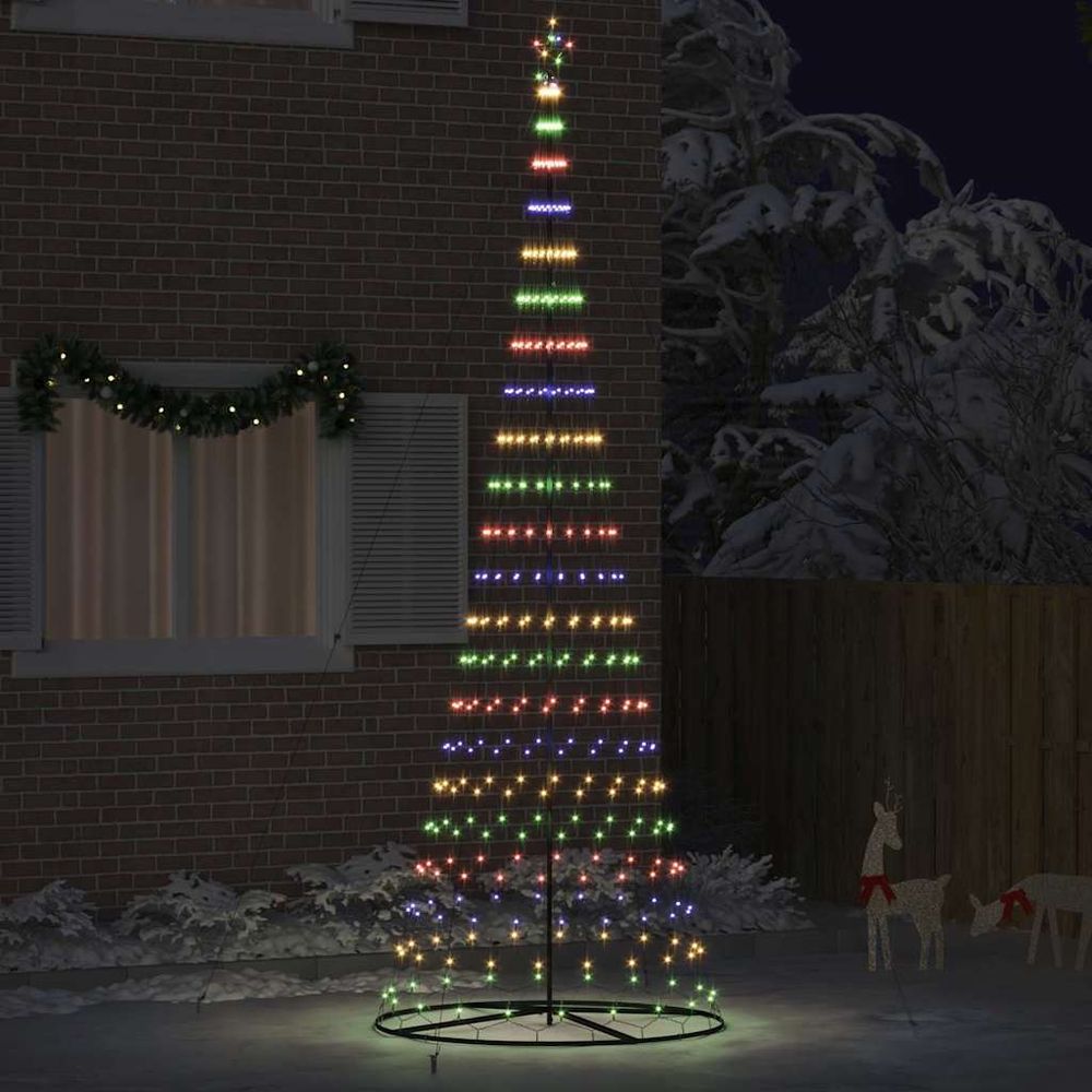 Sapin de noël géant lumineux métal jardin intérieur multicolore 399 cm