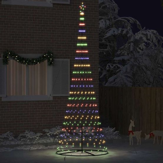 Sapin de noël géant lumineux métal jardin intérieur multicolore 399 cm