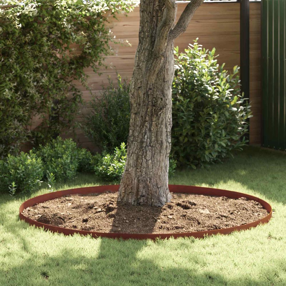 Bordure extérieur acier patiné parterres délimitation fluide 450x10cm rouillé