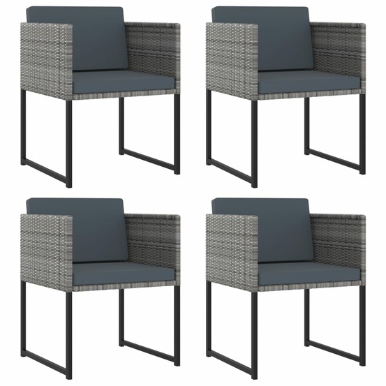 Ensemble à manger de jardin coussins 9pcs résine tressée gris