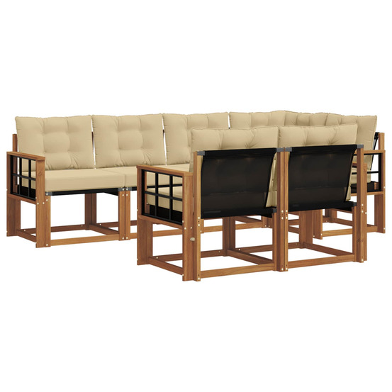 Ensemble de canapés d'extérieur 7 pcs naturel et beige