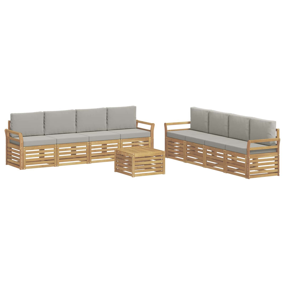 Ensembles de canapés 9 pcs blanc et gris clair 59 x 59 x 37 cm