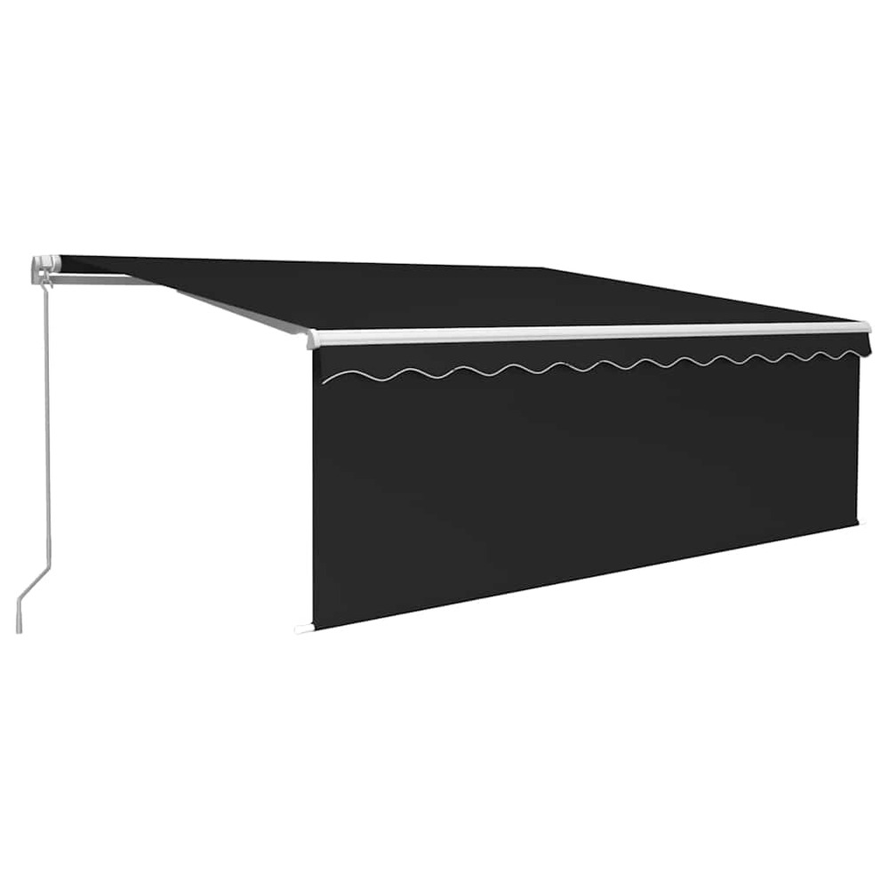 Auvent manuel rétractable avec store et led 4,5x3 m anthracite