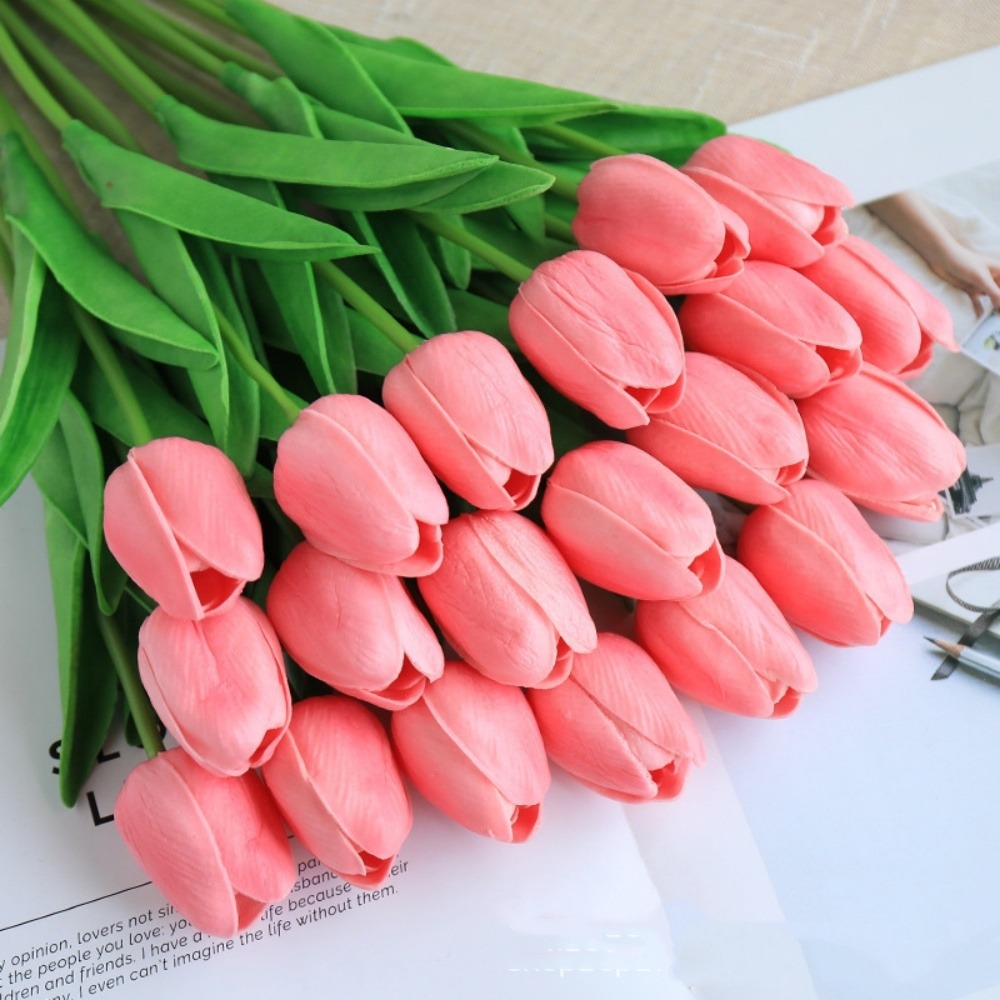 Bouquet de 10 tulipes artificielles rose dtopbuyage