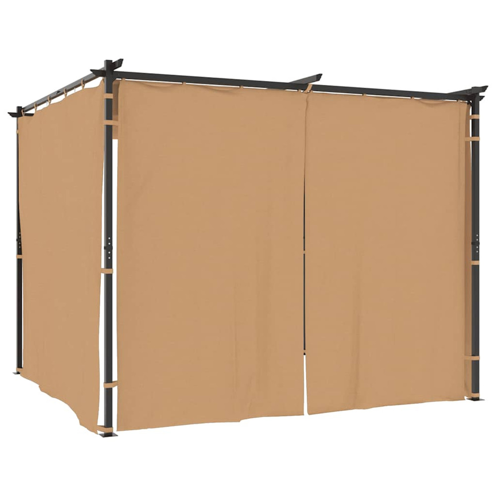 Tonnelle avec rideaux 3x3 m taupe acier