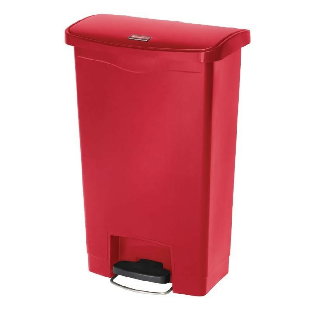 Poubelle à pédale frontale slim jim rouge 50l - rubbermaid