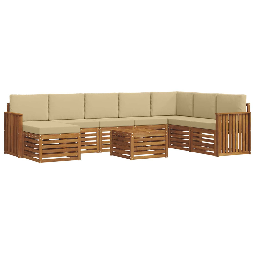 Ensembles de canapés avec coussin 9 pcs naturel et beige