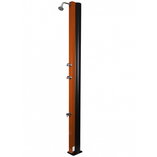 Douche de piscine solaire orange avec rince pieds 30l