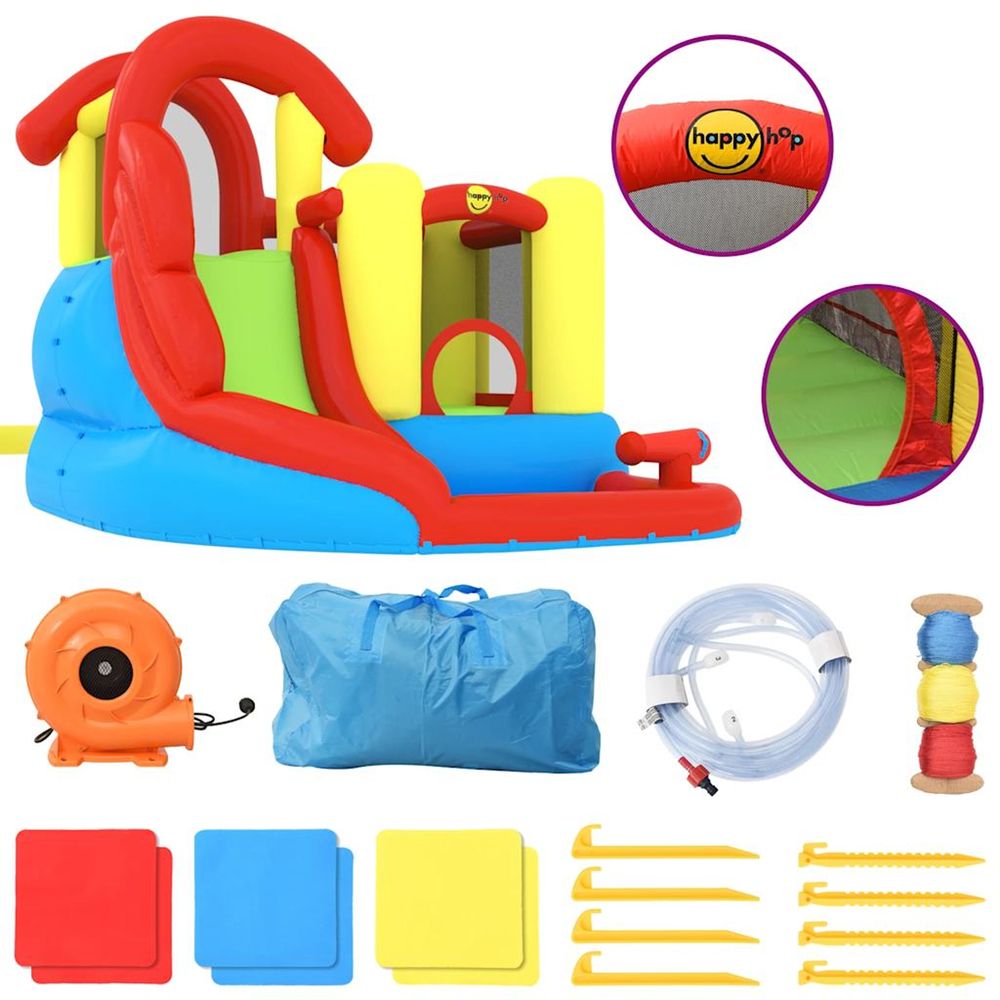 Château gonflable avec toboggan et piscine 280x319x211 cm