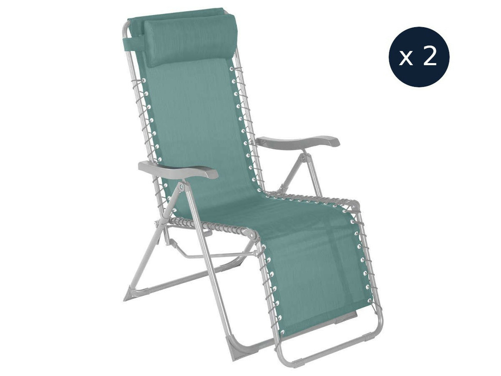 2 fauteuils de jardin relax silos vert jade