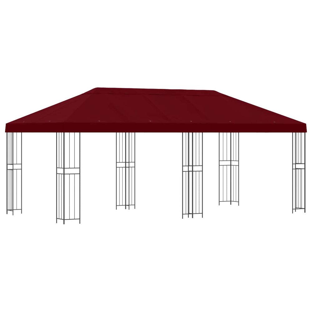 Abri de jardin 6 x 3 m bordeaux polyester et acier 190 gsm