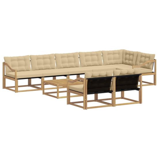 Ensemble de canapés d'extérieur 9 pc blanc et beige