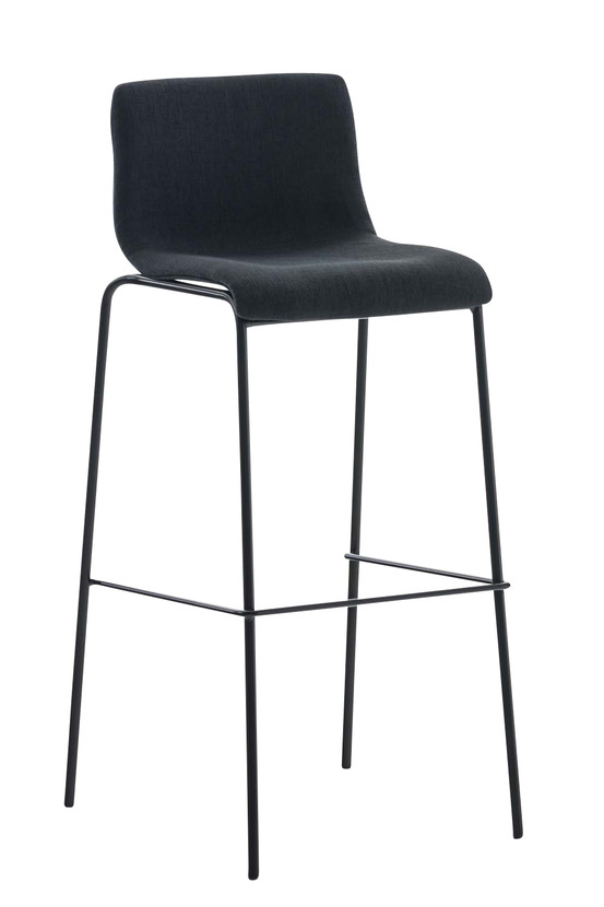 Tabouret de bar hoover tissu 4 pieds structure noir