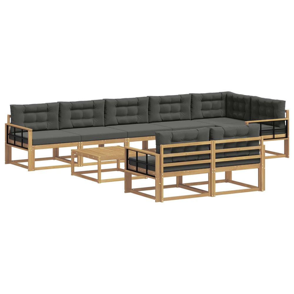 Ensemble de canapés d'extérieur 9 pc blanc et anthracite