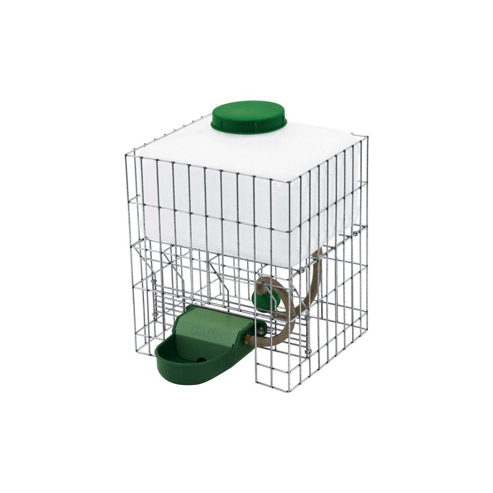Abreuvoir automatique à réserve 10 litres avec cage protectrice • distributeur d'eau volailles, chiens, chats