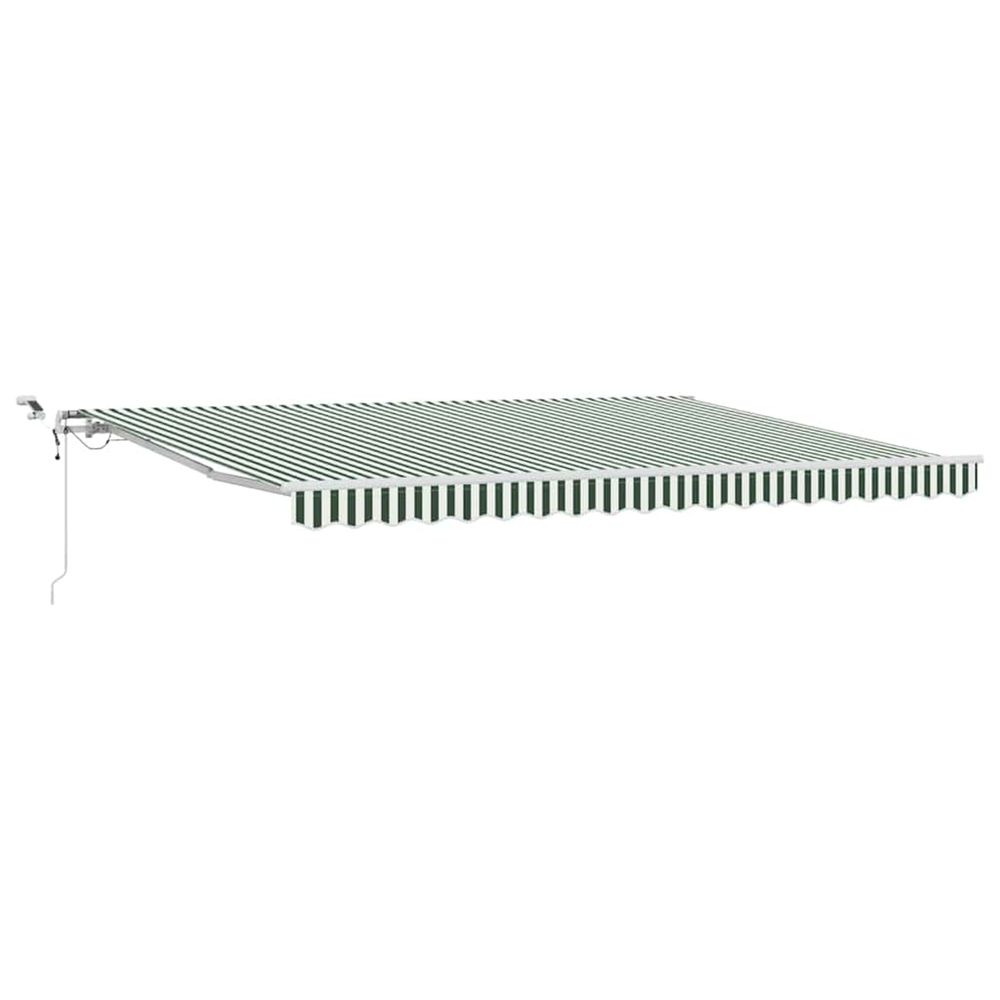 Auvent rétractable vert et blanc 450 × 300 cm polyester