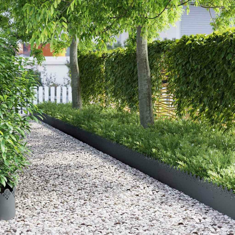 Bordures de pelouse 10 pcs anthracite 103 x 0,05 x 22 cm acier