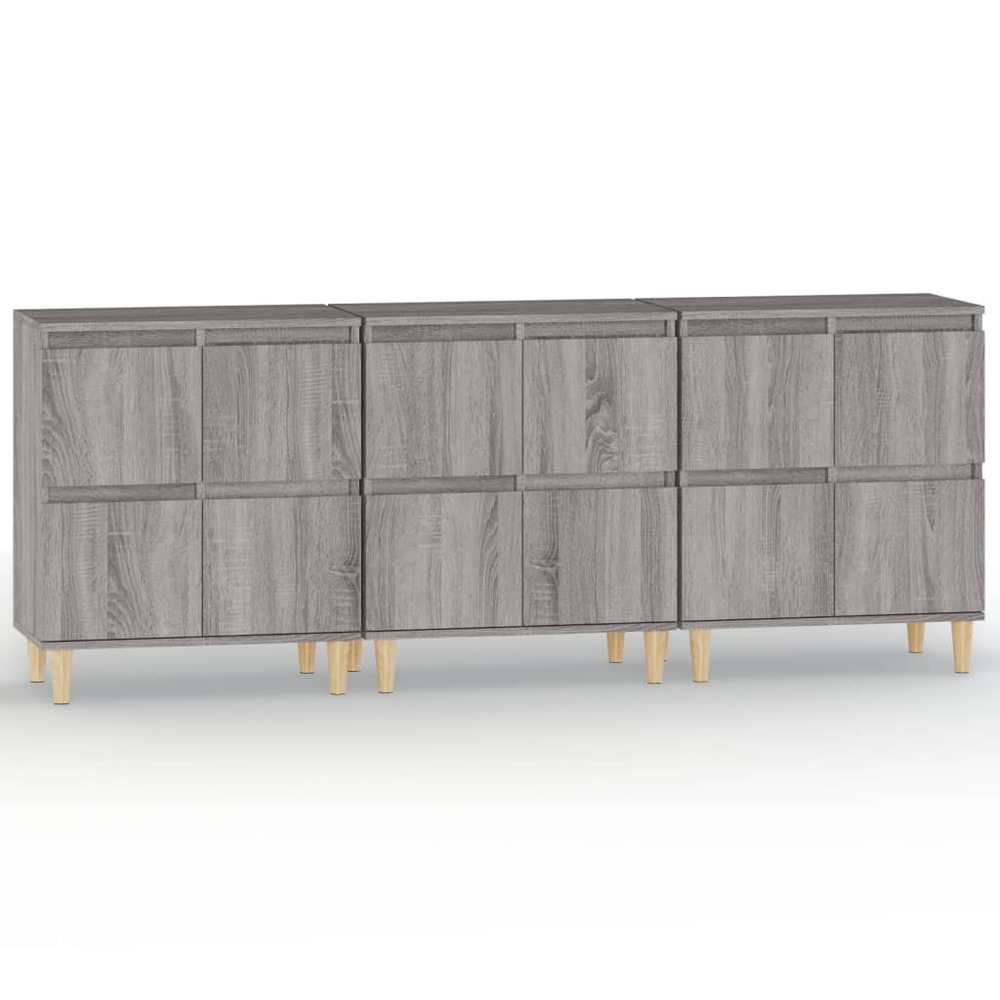 Buffet bahut commode armoire meuble de rangement organisateur cuisine salle de séjour salons 3 pcs sonoma 60 x 35 x 70 cm boi