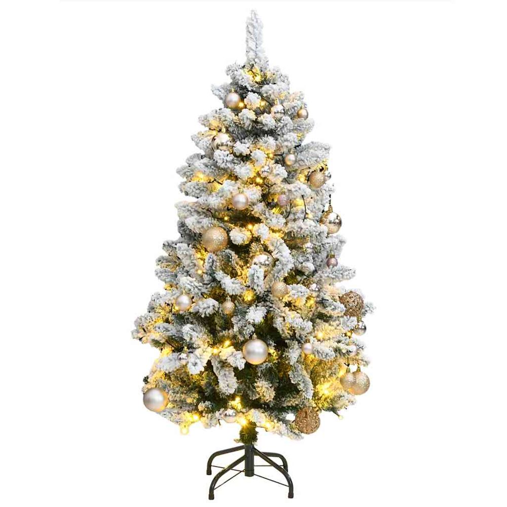 Sapin de noël artificiel articulé 150 led et boules 120 cm