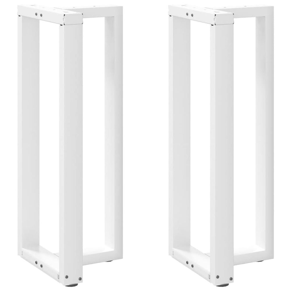 Pieds de table de bar en t, 2 pièces, blanc, 40 x 35 x (100-101) cm, acier