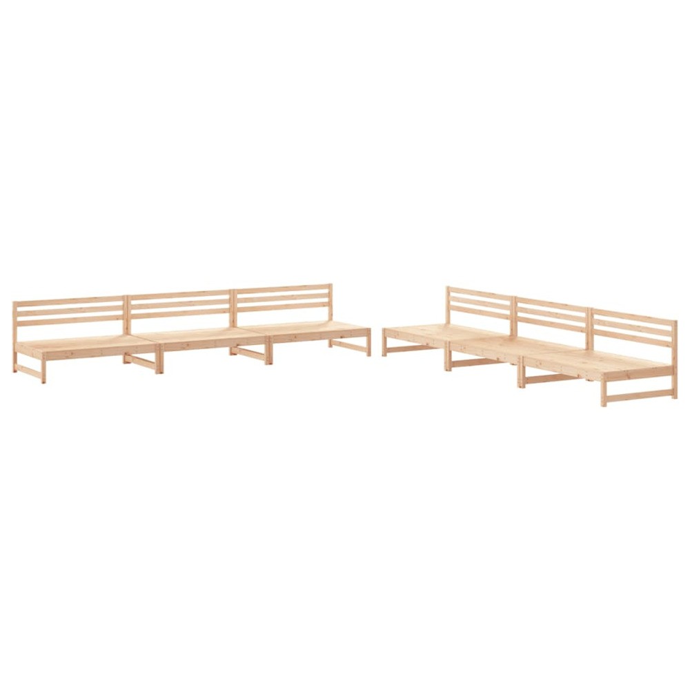 Salon de jardin 6 pcs bois de pin massif