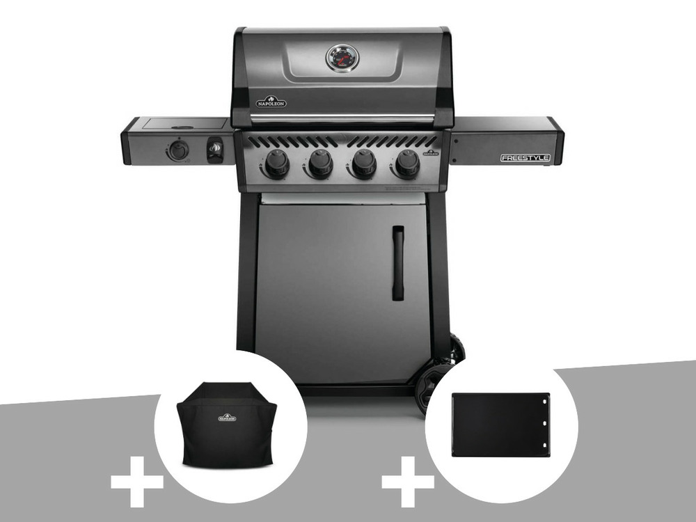 Barbecue à gaz freestyle f425sib - 4 brûleurs + sizzle zone + housse de protecti