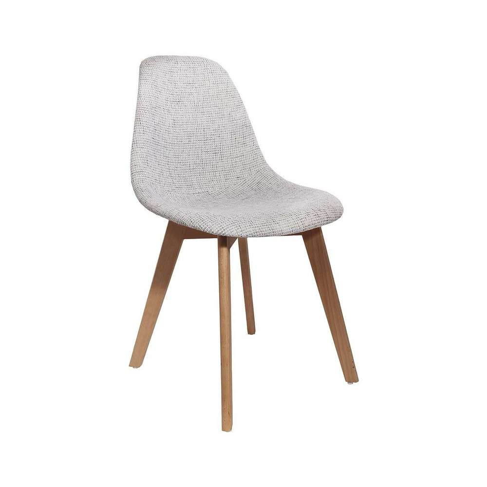 Chaise scandinave assise grosse maille gris clair