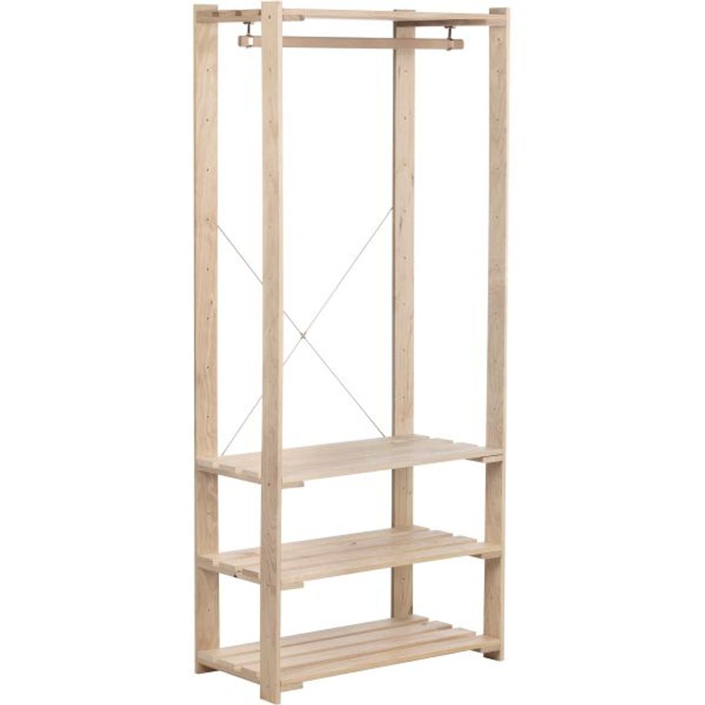 Penderie en pin massif nova 76.5 x 38.5 x 174.5 cm
