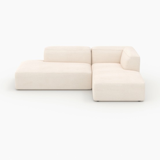 Mina-canapé d'angle droit modulable en velours côtelé 4 places